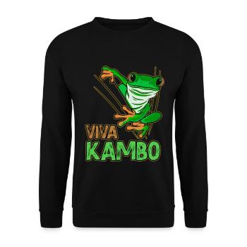Viva Kambo Frog Ceremony Plant Medicine - Unisex Sweatshirt - black - Front - Alina (178cm) & Michal (187cm)