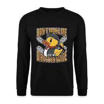 Don’t Make Me My Director Voice Movie (Ne faites pas de moi mon film de voix de réalisateur) - Sweat-shirt Unisexe - noir - Devant - Alina (178cm) & Michal (187cm)