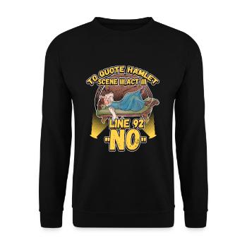 Pour citer Hamlet Acte III scène III Ligne 92 Acting - Sweat-shirt Unisexe - noir - Devant - Alina (178cm) & Michal (187cm)