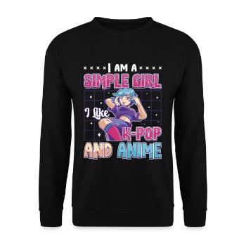 I Like K-Pop And Anime K-Pop - Unisex Sweatshirt - black - Front - Alina (178cm) & Michal (187cm)