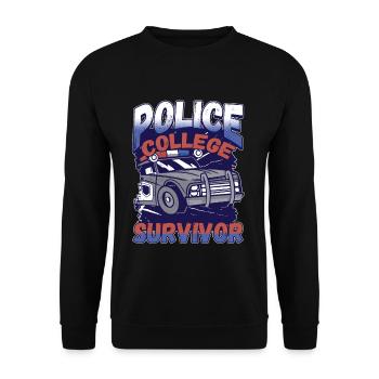 Conception de l’application du droit pour un agent de police - Sweat-shirt Unisexe - noir - Devant - Alina (178cm) & Michal (187cm)