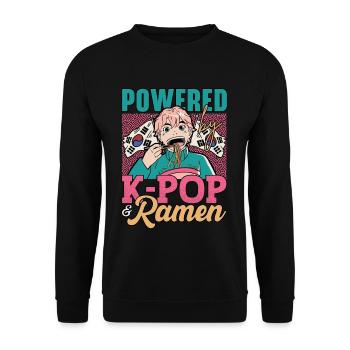 KPop Fashion Design pour un fan de bol de nouilles Ramen - Sweat-shirt Unisexe - noir - Devant - Alina (178cm) & Michal (187cm)