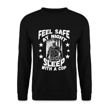 Law Enforcment Design for a Police Officer - Unisex Sweatshirt - black - Front - Alina (178cm) & Michal (187cm)