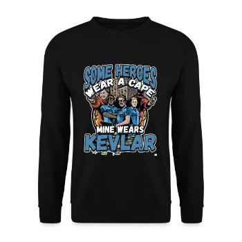 Law Enforcment Design for a Police Officer - Unisex Sweatshirt - black - Front - Alina (178cm) & Michal (187cm)