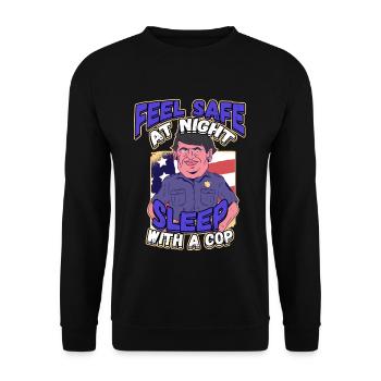 Law Enforcment Design for a Police Officer - Unisex Sweatshirt - black - Front - Alina (178cm) & Michal (187cm)