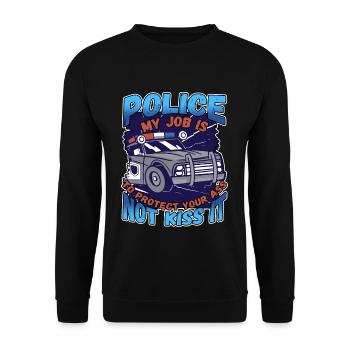 Conception de l’application du droit pour un agent de police - Sweat-shirt Unisexe - noir - Devant - Alina (178cm) & Michal (187cm)