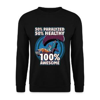 Handicap Wheelchair Design for an Amputation - Unisex Sweatshirt - black - Front - Alina (178cm) & Michal (187cm)