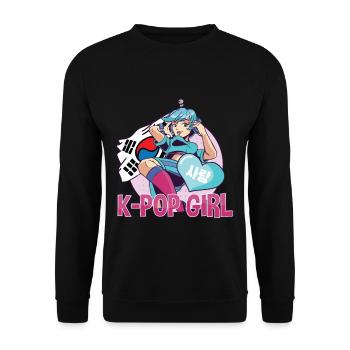 K-Pop Girl K-Drama Kpop - Unisex Pullover - Schwarz - Vorne - Alina (178cm) & Michal (187cm)