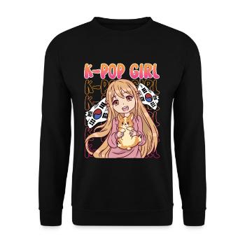 K-Pop Girl K-Drama Kpop - Unisex Pullover - Schwarz - Vorne - Alina (178cm) & Michal (187cm)