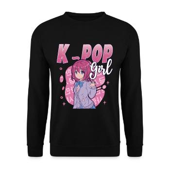 K-Pop Girl K-Drama Kpop - Unisex Pullover - Schwarz - Vorne - Alina (178cm) & Michal (187cm)