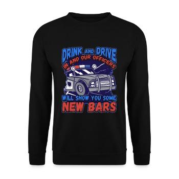 Law Enforcement Design for a Police Officer - Unisex Sweatshirt - black - Front - Alina (178cm) & Michal (187cm)