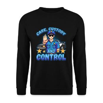 Conception de l’application de la loi pour un agent de police - Sweat-shirt Unisexe - noir - Devant - Alina (178cm) & Michal (187cm)