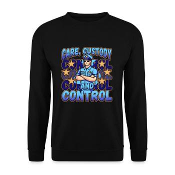Law Enforcement Design for a Police Officer - Unisex Sweatshirt - black - Front - Alina (178cm) & Michal (187cm)