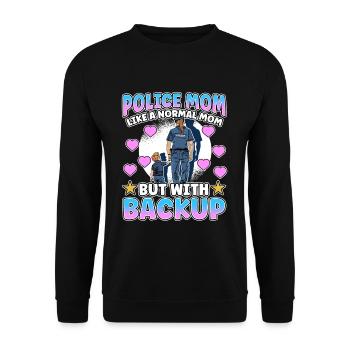 Law Enforcement Design for a Police Officer - Unisex Sweatshirt - black - Front - Alina (178cm) & Michal (187cm)