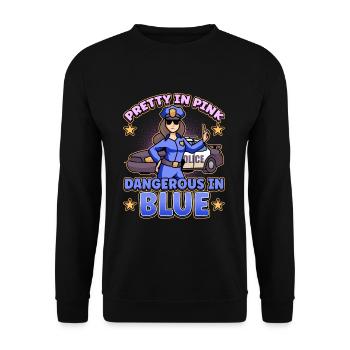 Law Enforcement Design for a Police Officer - Unisex Sweatshirt - black - Front - Alina (178cm) & Michal (187cm)