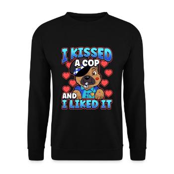Law Enforcement Design for a Police Officer - Unisex Sweatshirt - black - Front - Alina (178cm) & Michal (187cm)