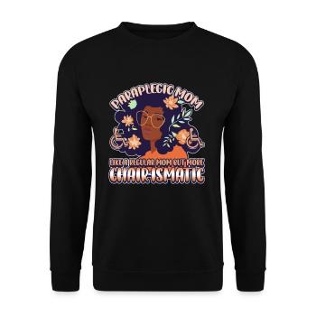 Handicap Wheelchair Design for an Amputation - Unisex Sweatshirt - black - Front - Alina (178cm) & Michal (187cm)