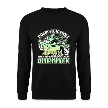 Handicap Wheelchair Design for an Amputation - Unisex Sweatshirt - black - Front - Alina (178cm) & Michal (187cm)