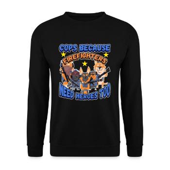 Law Enforcement Design for a Police Officer - Unisex Sweatshirt - black - Front - Alina (178cm) & Michal (187cm)