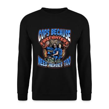Law Enforcement Design for a Police Officer - Unisex Sweatshirt - black - Front - Alina (178cm) & Michal (187cm)
