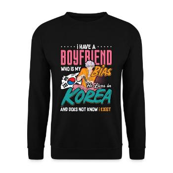 Design pop coréen pour un fan de mode K-Pop - Sweat-shirt Unisexe - noir - Devant - Alina (178cm) & Michal (187cm)