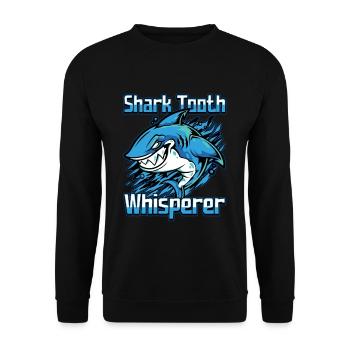 Fossil Tooth Collector Design for a Shark Fossil - Unisex Sweatshirt - black - Front - Alina (178cm) & Michal (187cm)