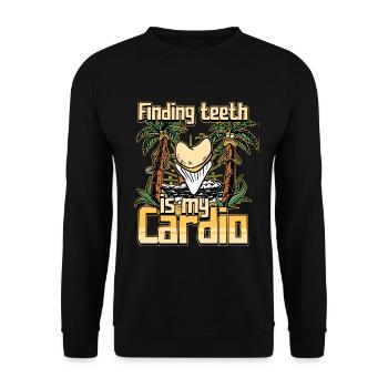 Fossil Tooth Collector Design for a Shark Fossil - Unisex Pullover - Schwarz - Vorne - Alina (178cm) & Michal (187cm)
