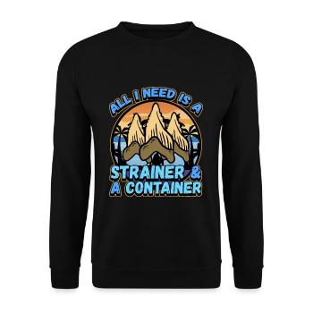 Fossil Tooth Collector Design for a Shark Fossil - Unisex Pullover - Schwarz - Vorne - Alina (178cm) & Michal (187cm)