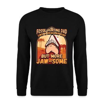 Fossil Tooth Collector Design for a Shark Fossil - Unisex Pullover - Schwarz - Vorne - Alina (178cm) & Michal (187cm)