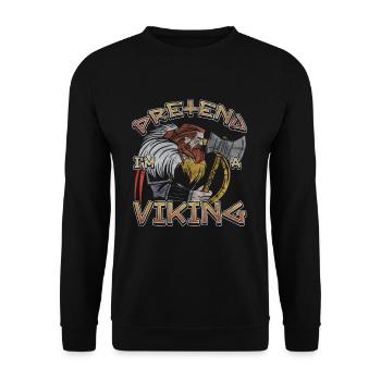 Norse Viking Mythology Design for Viking Warriors - Unisex Pullover - Schwarz - Vorne - Alina (178cm) & Michal (187cm)