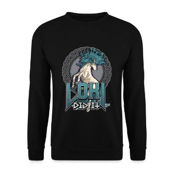 Norse Viking Mythology Design for Viking Warriors - Unisex Sweatshirt - black - Front - Alina (178cm) & Michal (187cm)
