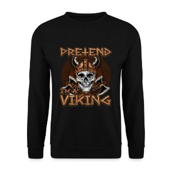 Norse Viking Mythology Design for Viking Warriors - Unisex Pullover - Schwarz - Vorne - Alina (178cm) & Michal (187cm)