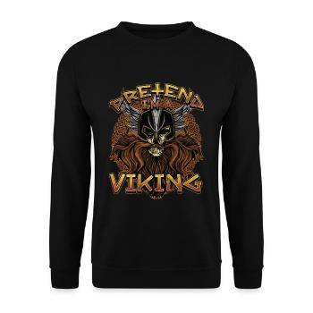 Norse Viking Mythology Design for Viking Warriors - Unisex Pullover - Schwarz - Vorne - Alina (178cm) & Michal (187cm)
