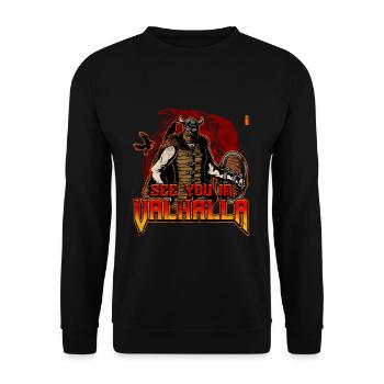Norse Viking Mythology Design for Viking Warriors - Unisex Pullover - Schwarz - Vorne - Alina (178cm) & Michal (187cm)