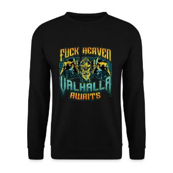 Norse Viking Mythology Design for Viking Warriors - Unisex Pullover - Schwarz - Vorne - Alina (178cm) & Michal (187cm)
