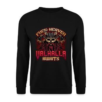 Norse Viking Mythology Design for Viking Warriors - Unisex Pullover - Schwarz - Vorne - Alina (178cm) & Michal (187cm)