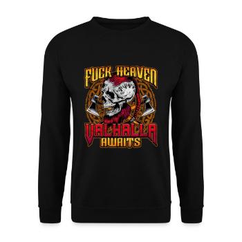 Norse Viking Mythology Design for Viking Warriors - Unisex Pullover - Schwarz - Vorne - Alina (178cm) & Michal (187cm)