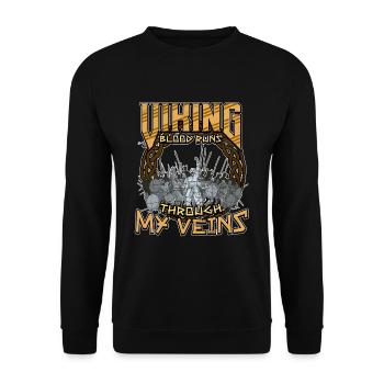 Norse Viking Mythology Design for Viking Warriors - Unisex Pullover - Schwarz - Vorne - Alina (178cm) & Michal (187cm)