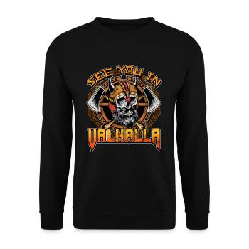 Norse Viking Mythology Design for Viking Warriors - Unisex Pullover - Schwarz - Vorne - Alina (178cm) & Michal (187cm)