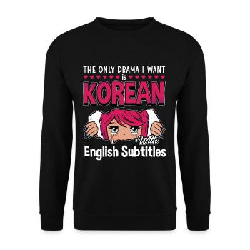Design pop coréen pour un fan de mode K-Pop - Sweat-shirt Unisexe - noir - Devant - Alina (178cm) & Michal (187cm)