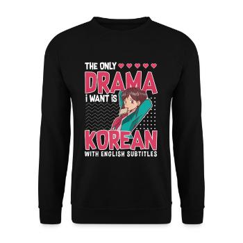 Design pop coréen pour un fan de mode K-Pop - Sweat-shirt Unisexe - noir - Devant - Alina (178cm) & Michal (187cm)