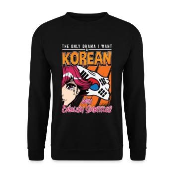 Design pop coréen pour un fan de mode K-Pop - Sweat-shirt Unisexe - noir - Devant - Alina (178cm) & Michal (187cm)