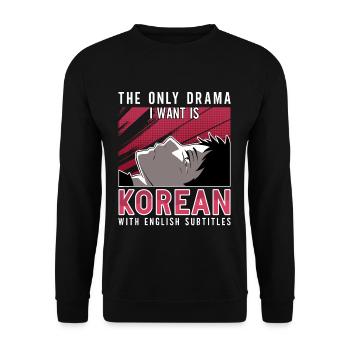 Design pop coréen pour un fan de mode K-Pop - Sweat-shirt Unisexe - noir - Devant - Alina (178cm) & Michal (187cm)