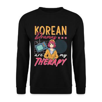 Design pop coréen pour un fan de mode K-Pop - Sweat-shirt Unisexe - noir - Devant - Alina (178cm) & Michal (187cm)