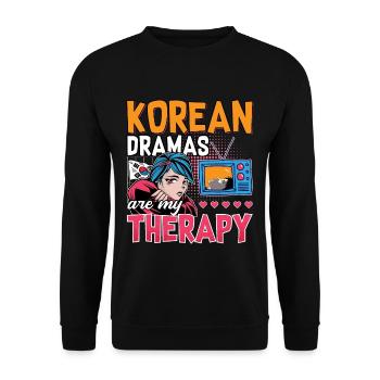 Design pop coréen pour un fan de mode K-Pop - Sweat-shirt Unisexe - noir - Devant - Alina (178cm) & Michal (187cm)