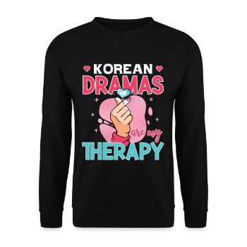 Design pop coréen pour un fan de mode K-Pop - Sweat-shirt Unisexe - noir - Devant - Alina (178cm) & Michal (187cm)
