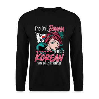 Design pop coréen pour un fan de mode K-Pop - Sweat-shirt Unisexe - noir - Devant - Alina (178cm) & Michal (187cm)