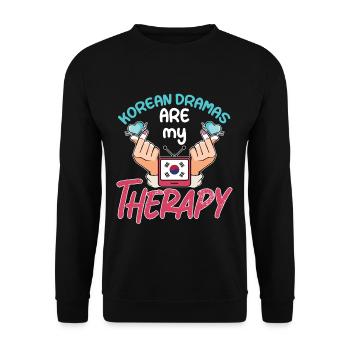 Design pop coréen pour un fan de mode K-Pop - Sweat-shirt Unisexe - noir - Devant - Alina (178cm) & Michal (187cm)