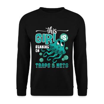 Marine Science Design for an Ocean Student - Unisex Sweatshirt - black - Front - Alina (178cm) & Michal (187cm)