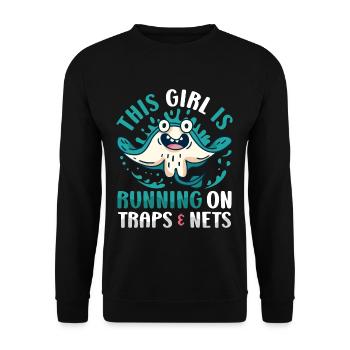 Marine Science Design for an Ocean Student - Unisex Sweatshirt - black - Front - Alina (178cm) & Michal (187cm)